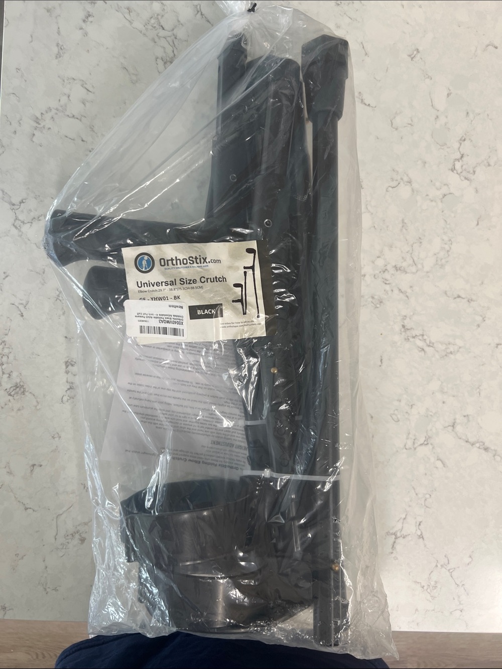OrthoStix Universal Size Crutches - Black